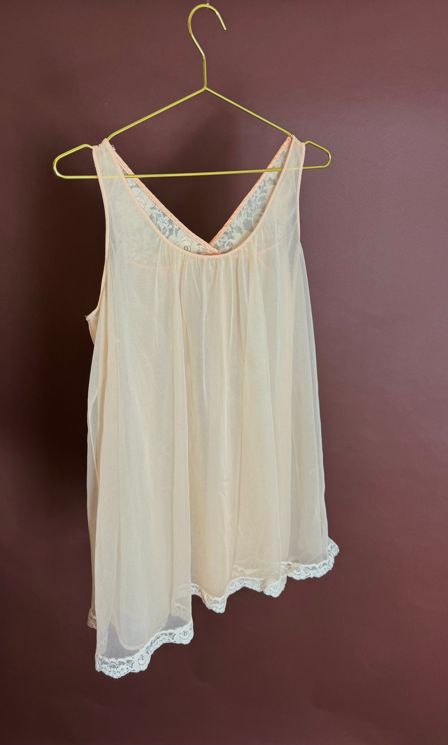 Vintage Peach Babydoll Top