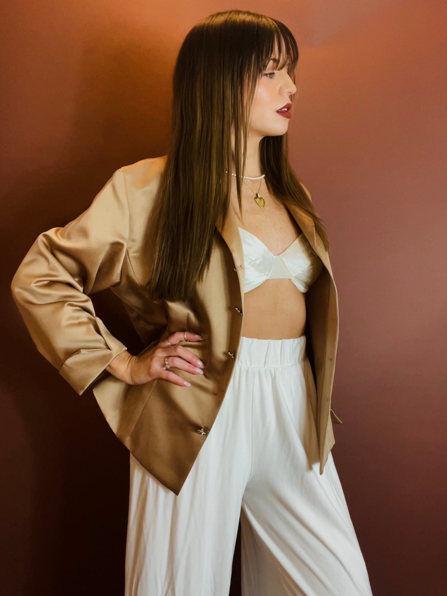 Satin Khaki Blazer