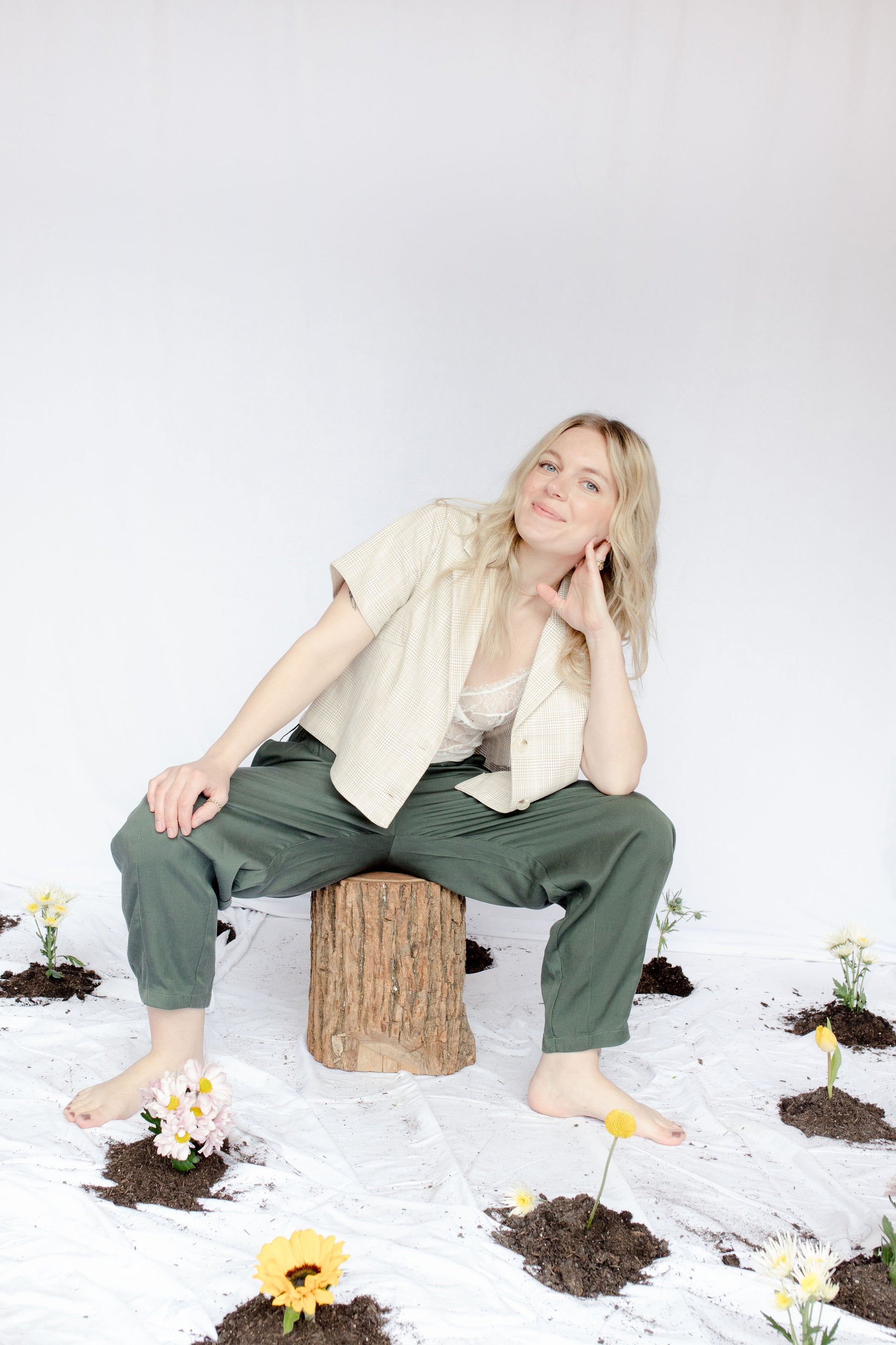 image of model in matilda top