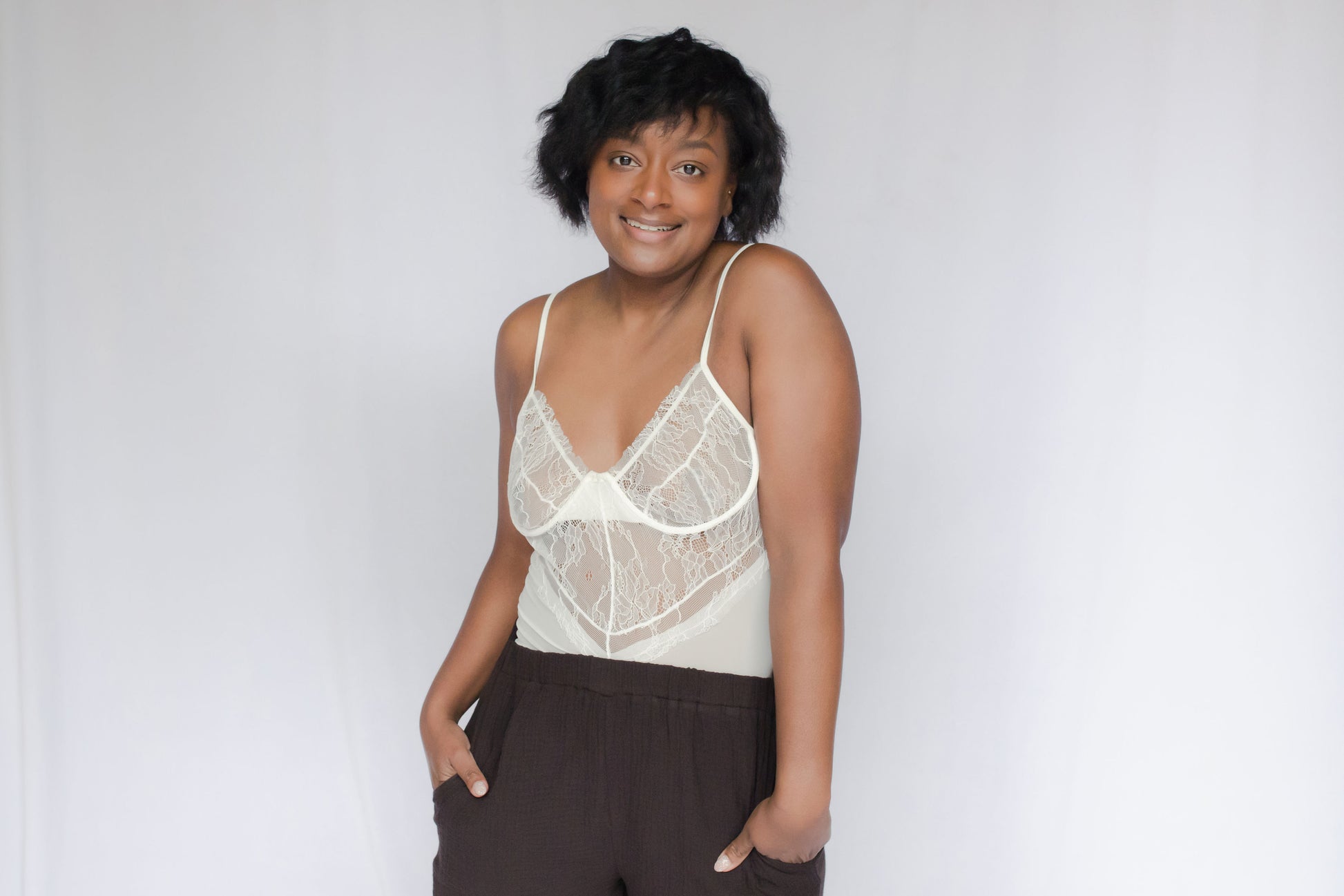 image of model wearing rosalie bodysuit