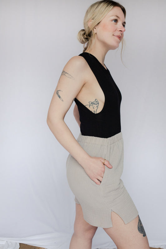 image of model wearing bamboo muscle tank bodysuit