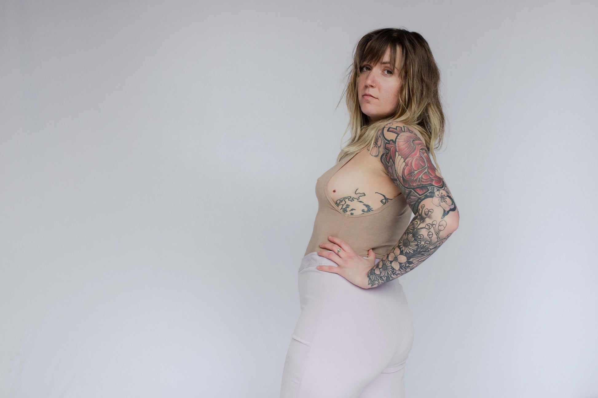 image of model in bodysuit