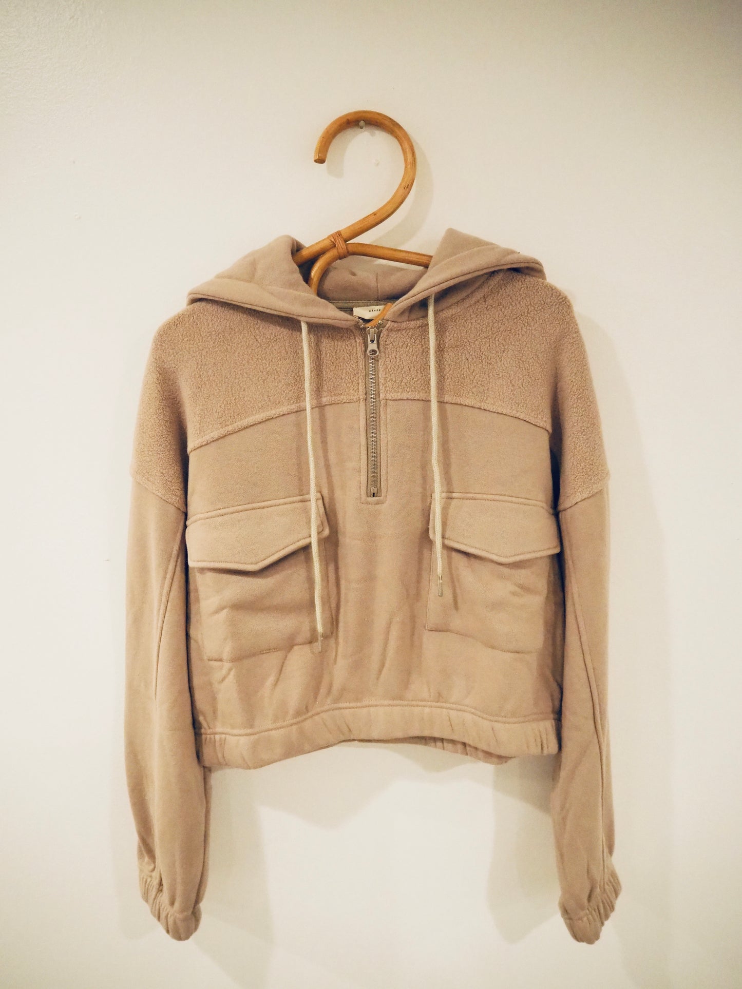 Parchment Cropped Hooded Sweatshirt