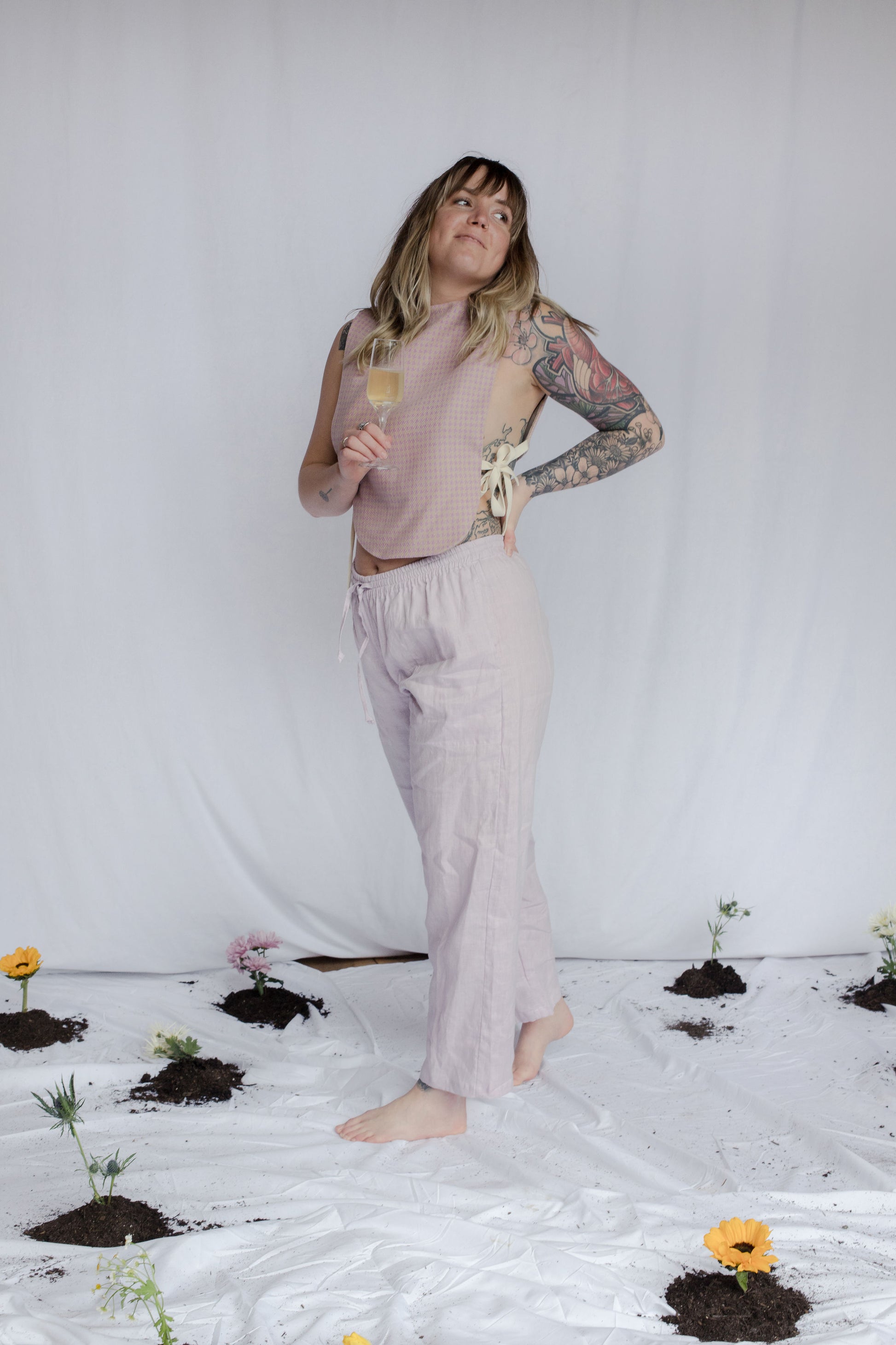 image of model in wooly vest