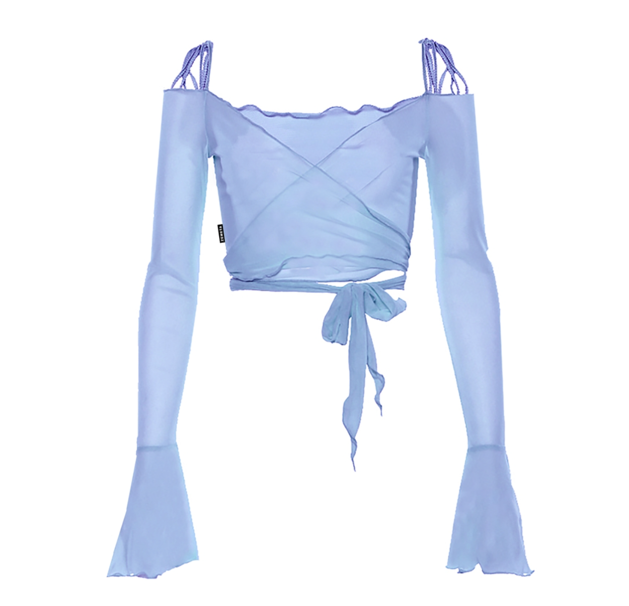 image of mesh tie-up cardigan