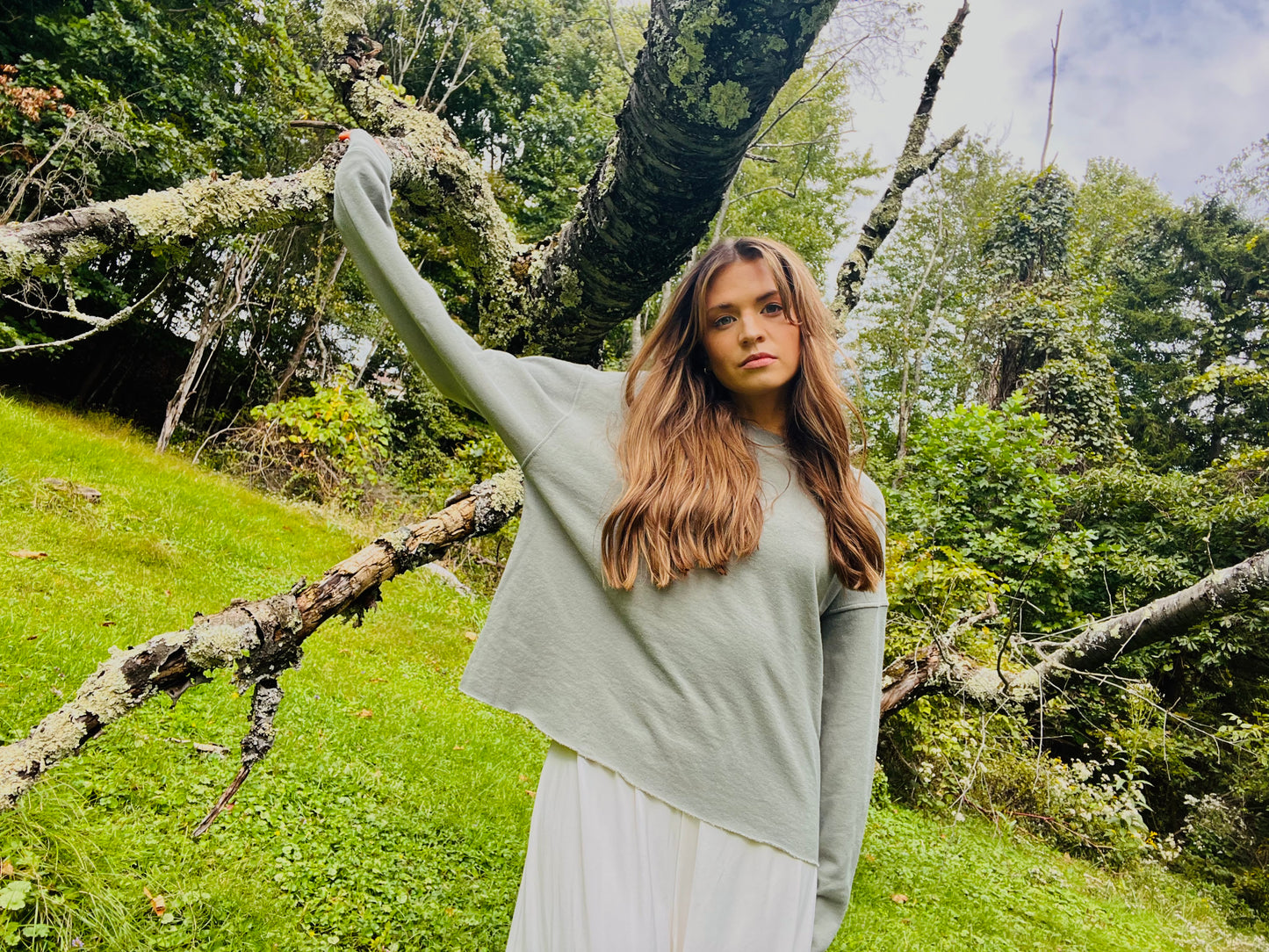 Olive Recycled French Terry Sweatshirt